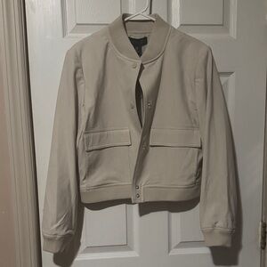 NWT Rachel Neutral Beige Bomber Jacket